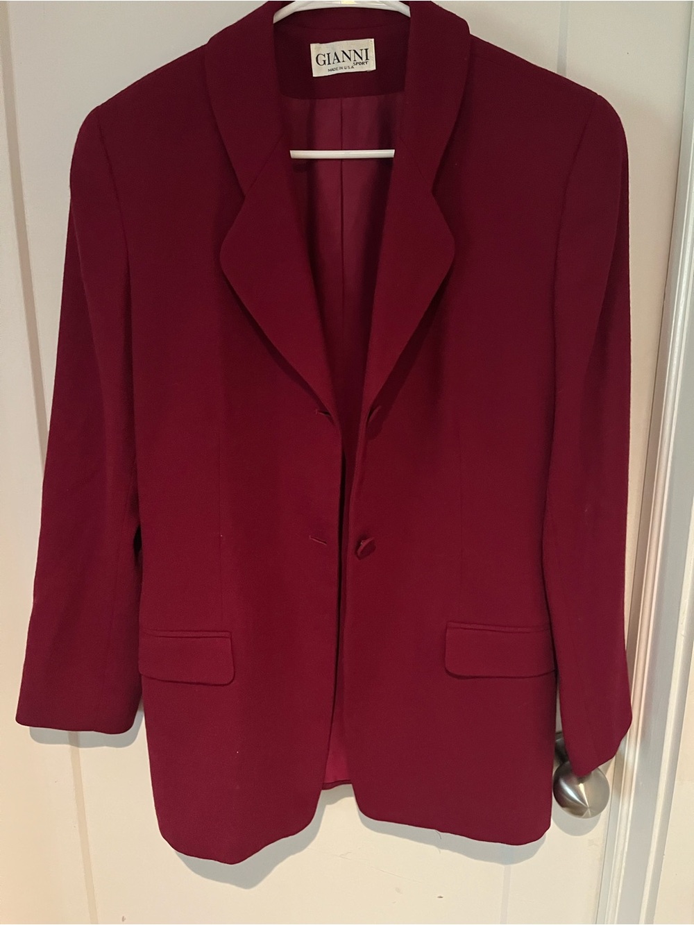 Ganni Burgundy Single-Breasted Women's Blazer